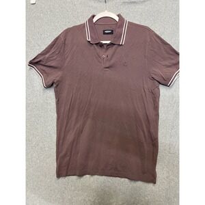 Cambridge Smart Fit Mens Polo Shirt Mauve Purple Tipped Collar Pique Size M